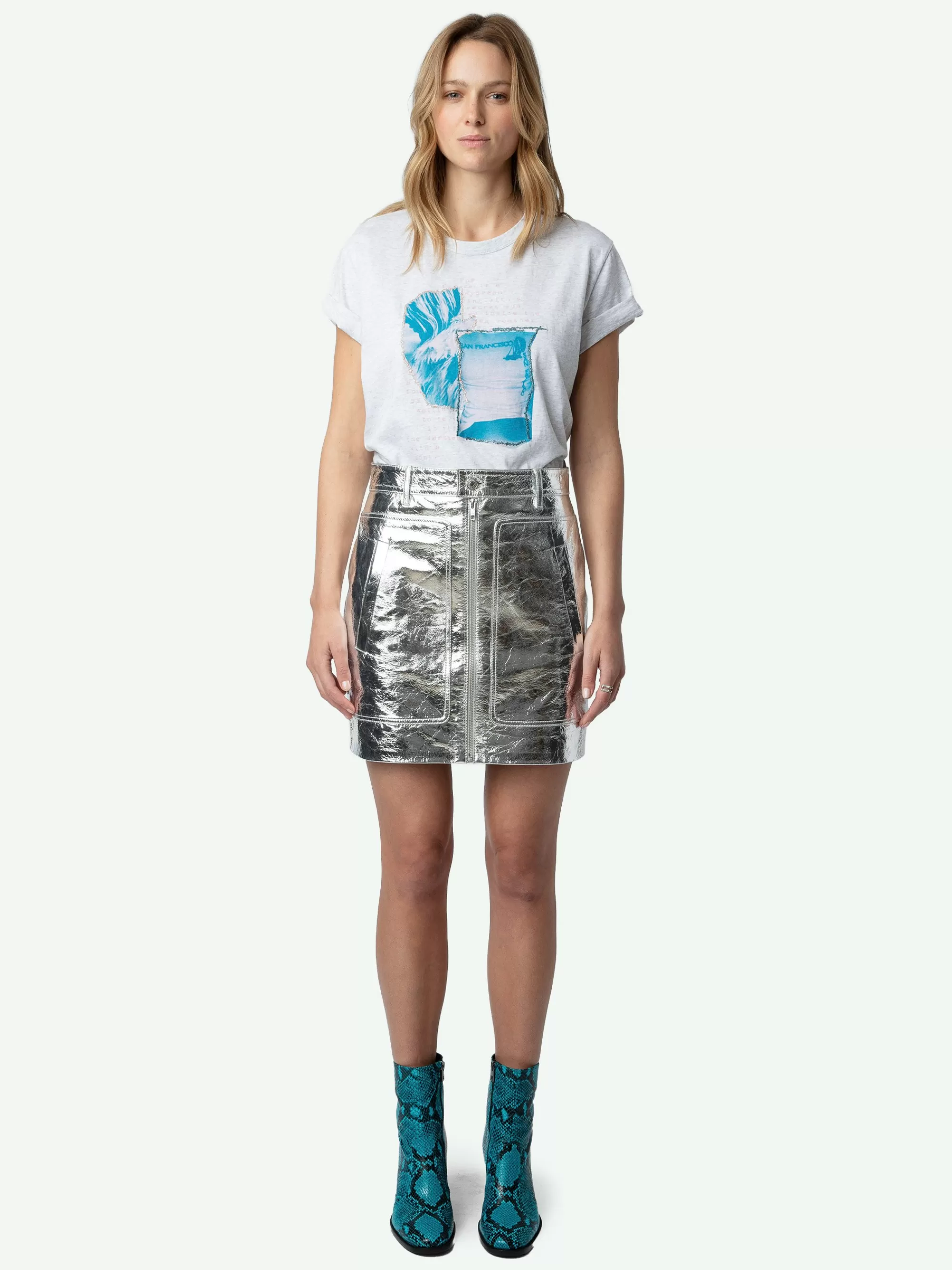 T-Shirts | Shop New In | Zadig&Voltaire Anya Photoprint T-shirt Gris chine