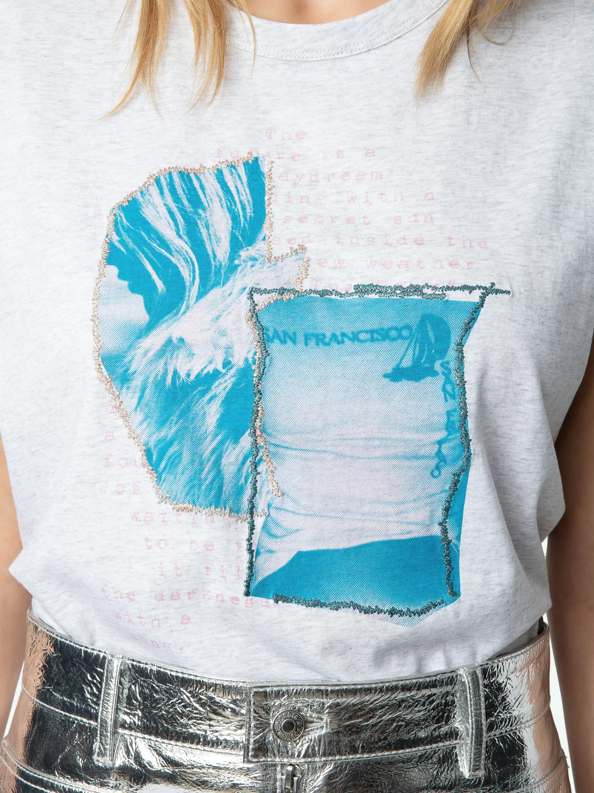 T-Shirts | Shop New In | Zadig&Voltaire Anya Photoprint T-shirt Gris chine