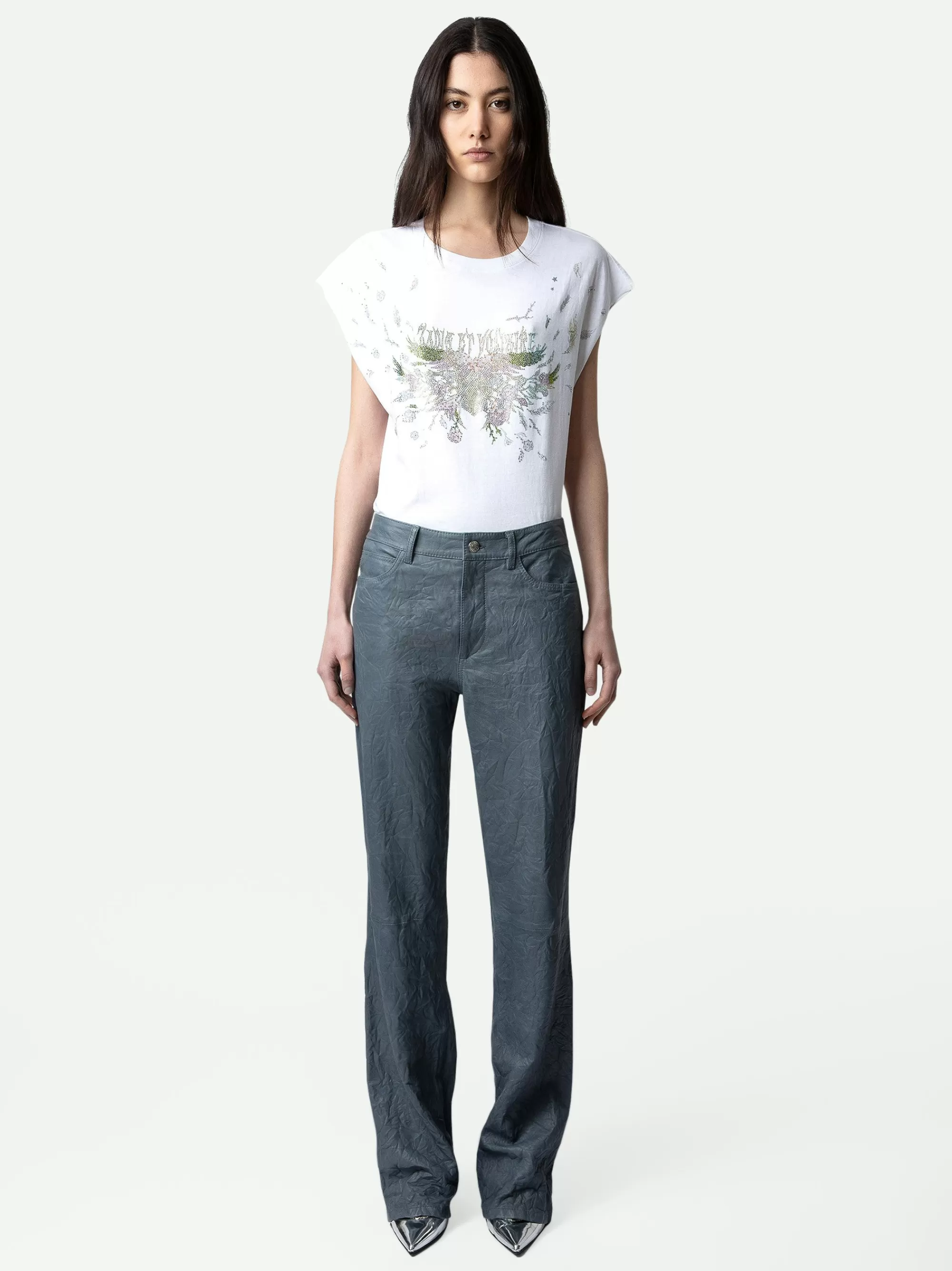 T-Shirts | Embellishment | Zadig&Voltaire Cécilia Concert Diamanté Tank Top White