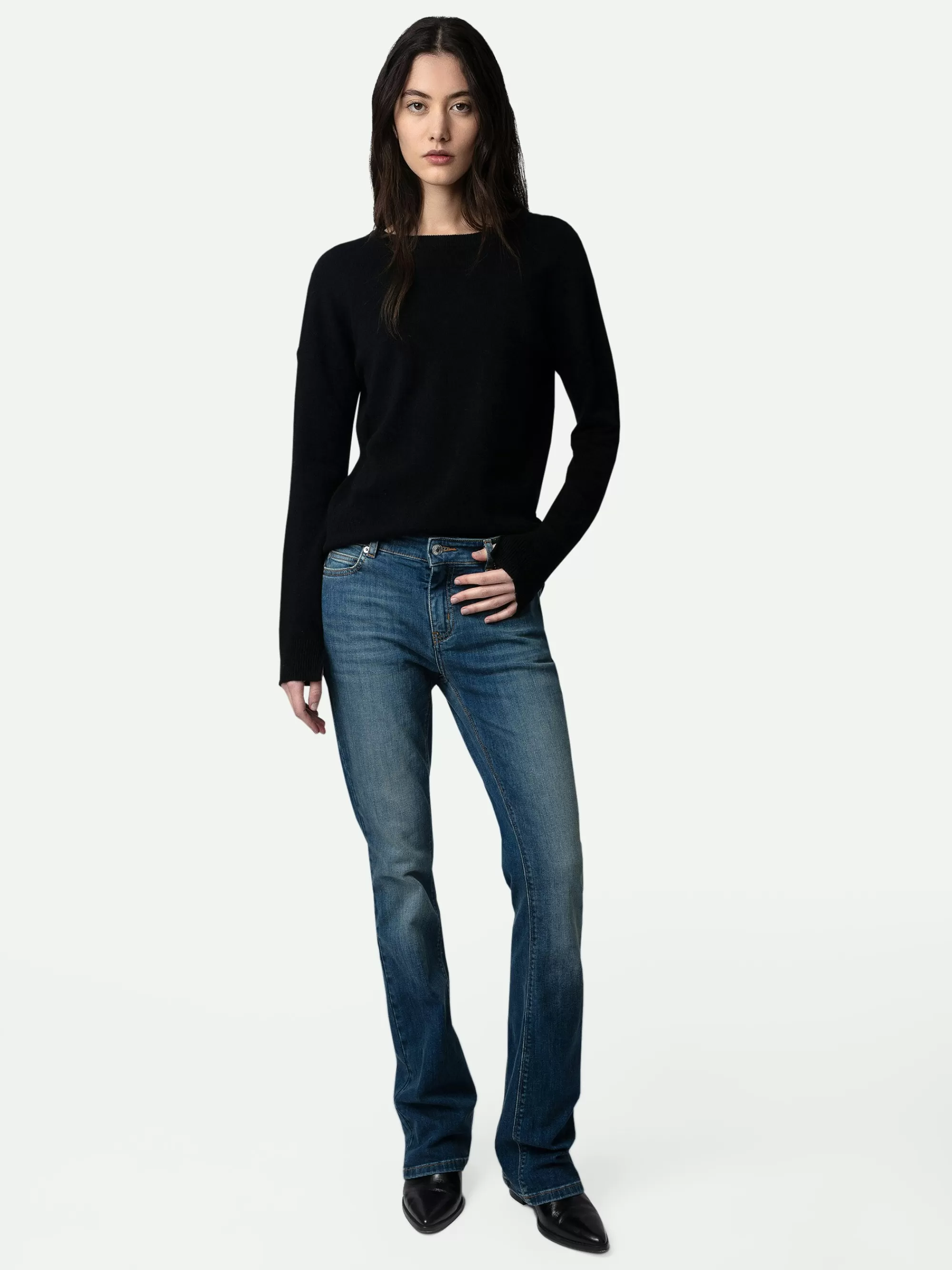 Sweaters & Cardigans | Iconics | Zadig&Voltaire Cici Patch Cashmere Sweater Black