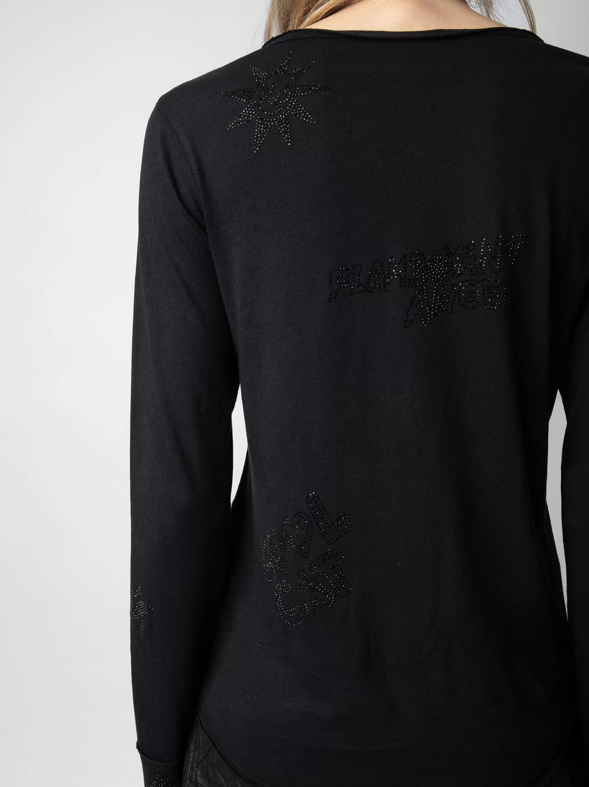 T-Shirts | Shop New In | Zadig&Voltaire Diamanté Henley Top Black