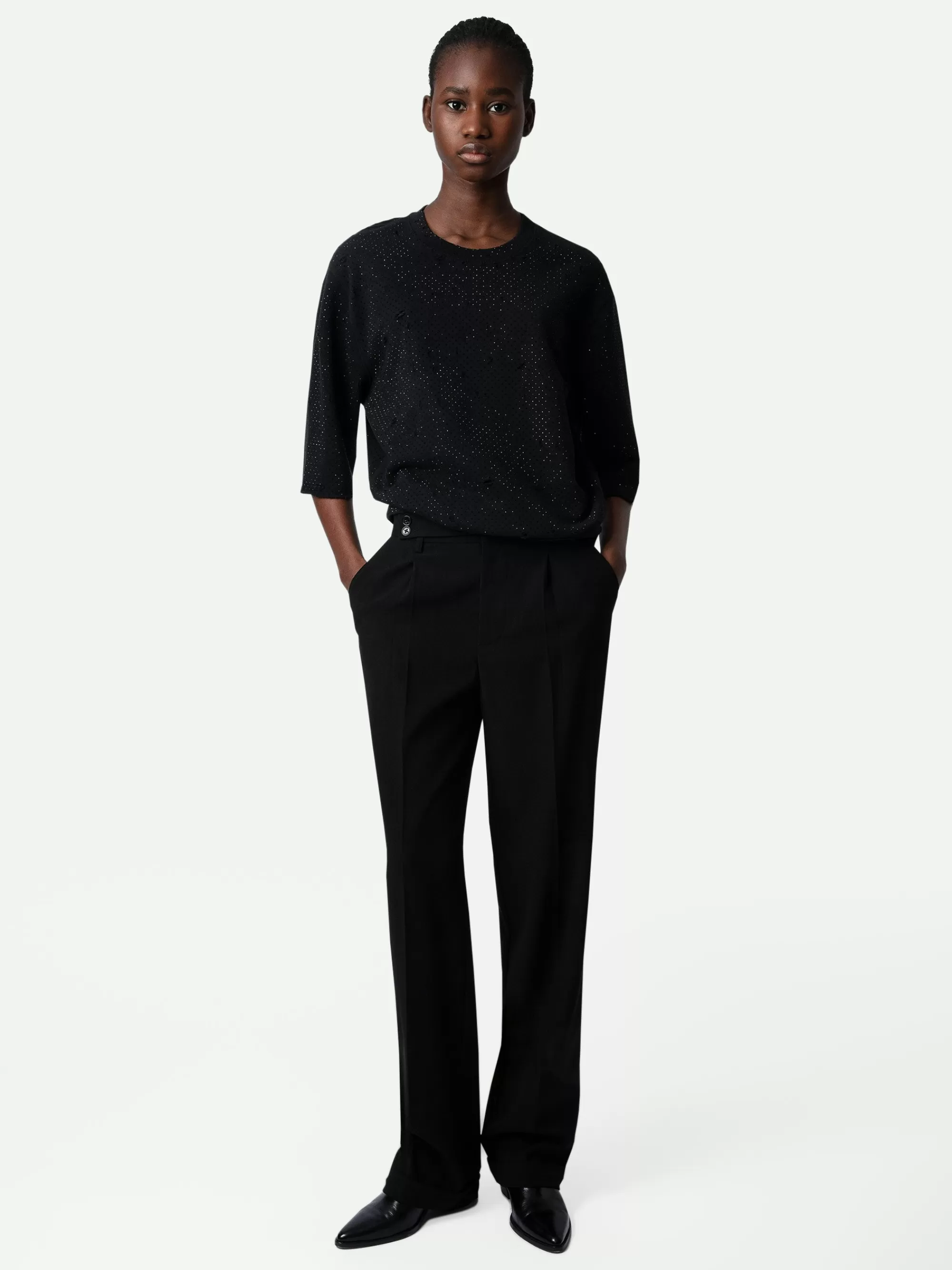 Embellishment | Sweatshirts | Zadig&Voltaire Edmond Diamanté Sweatshirt Black