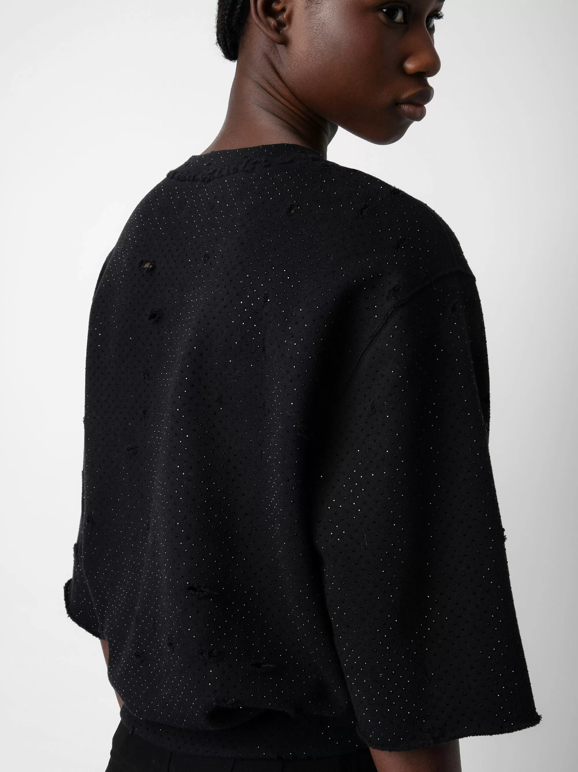Embellishment | Sweatshirts | Zadig&Voltaire Edmond Diamanté Sweatshirt Black