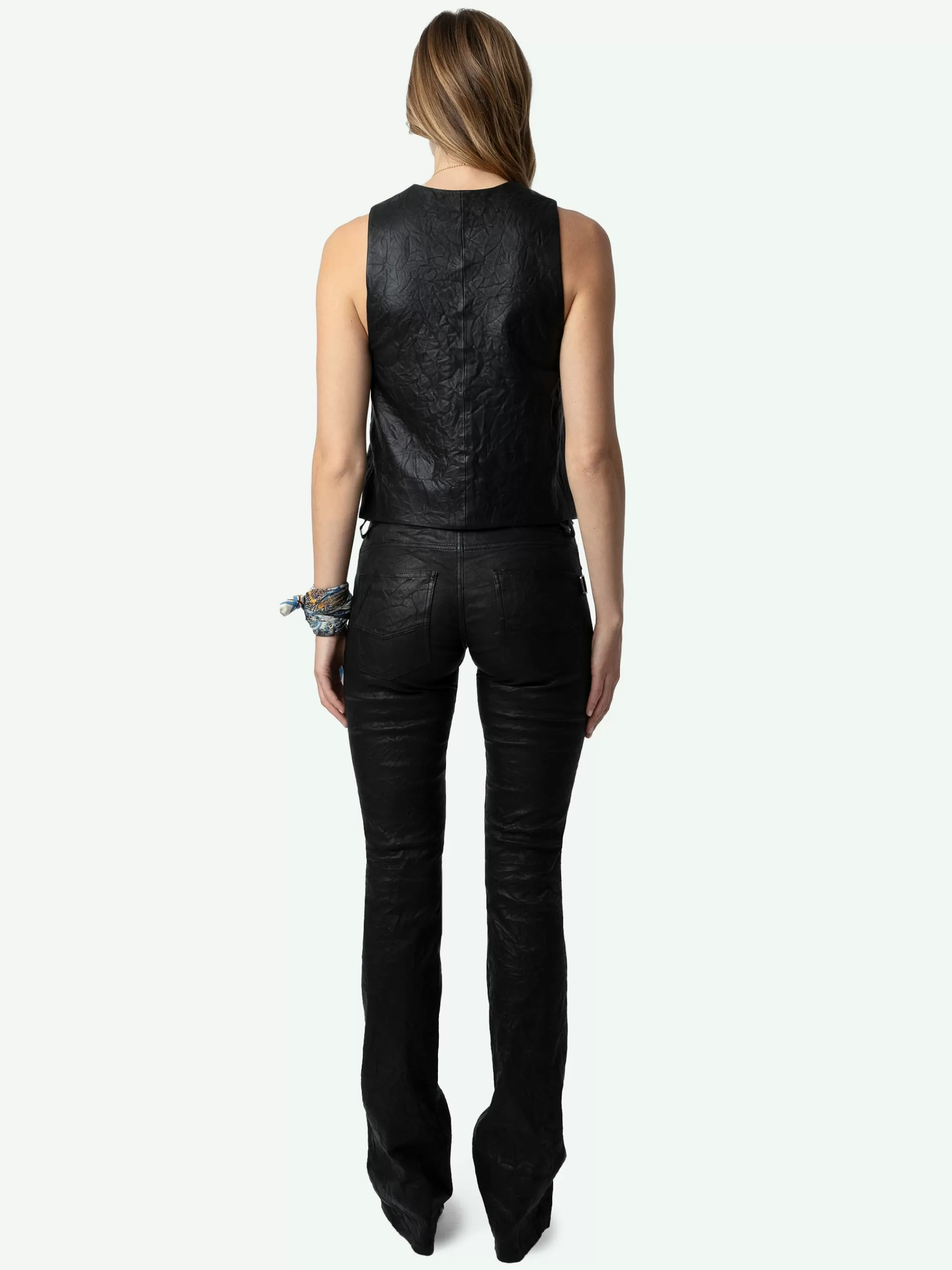 Tops & Shirts | Blazers | Zadig&Voltaire Emilie Crinkled Leather Vest Black