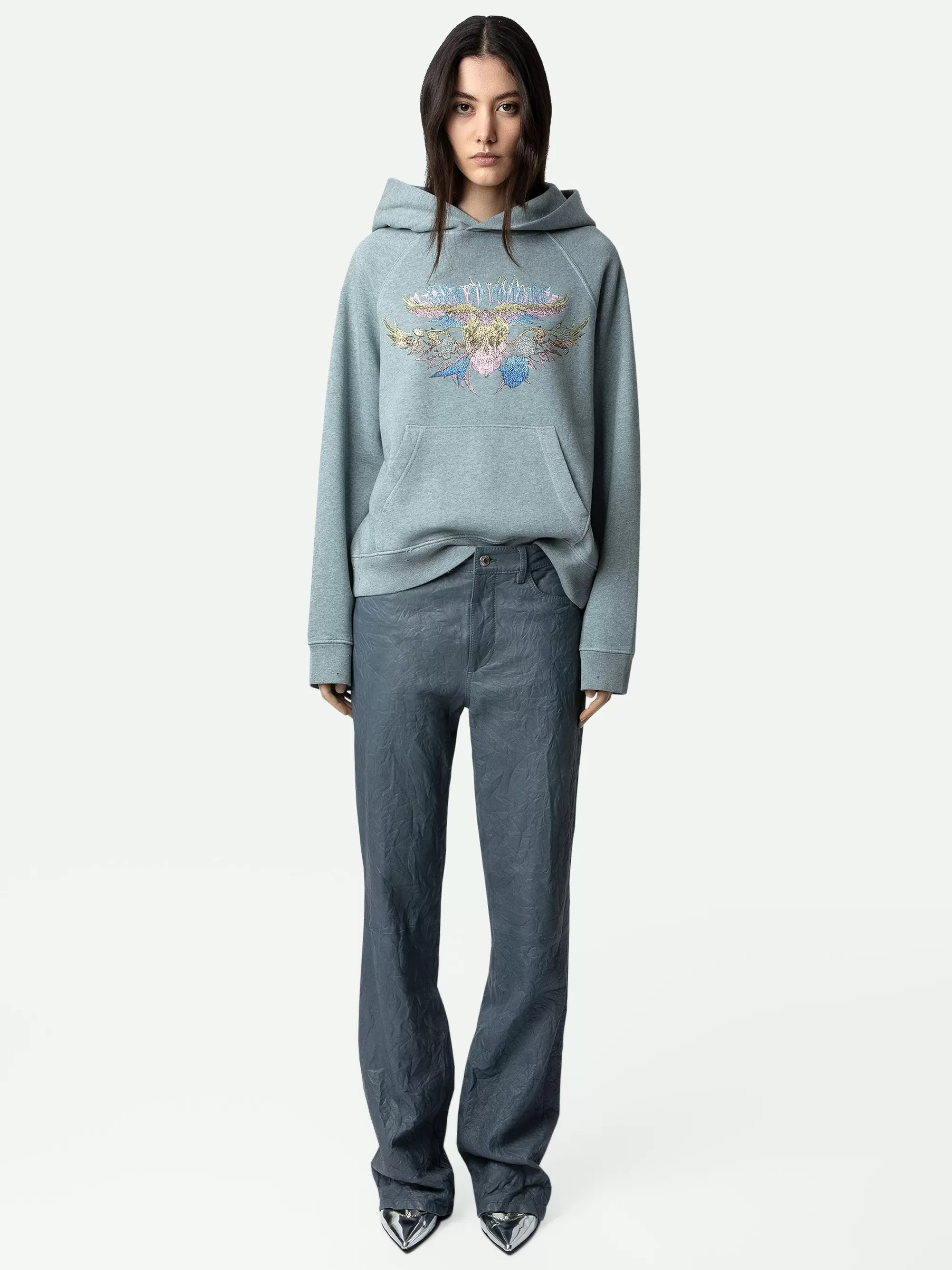 Embellishment | Sweatshirts | Zadig&Voltaire Georgy Concert Diamanté Hoodie Glacier