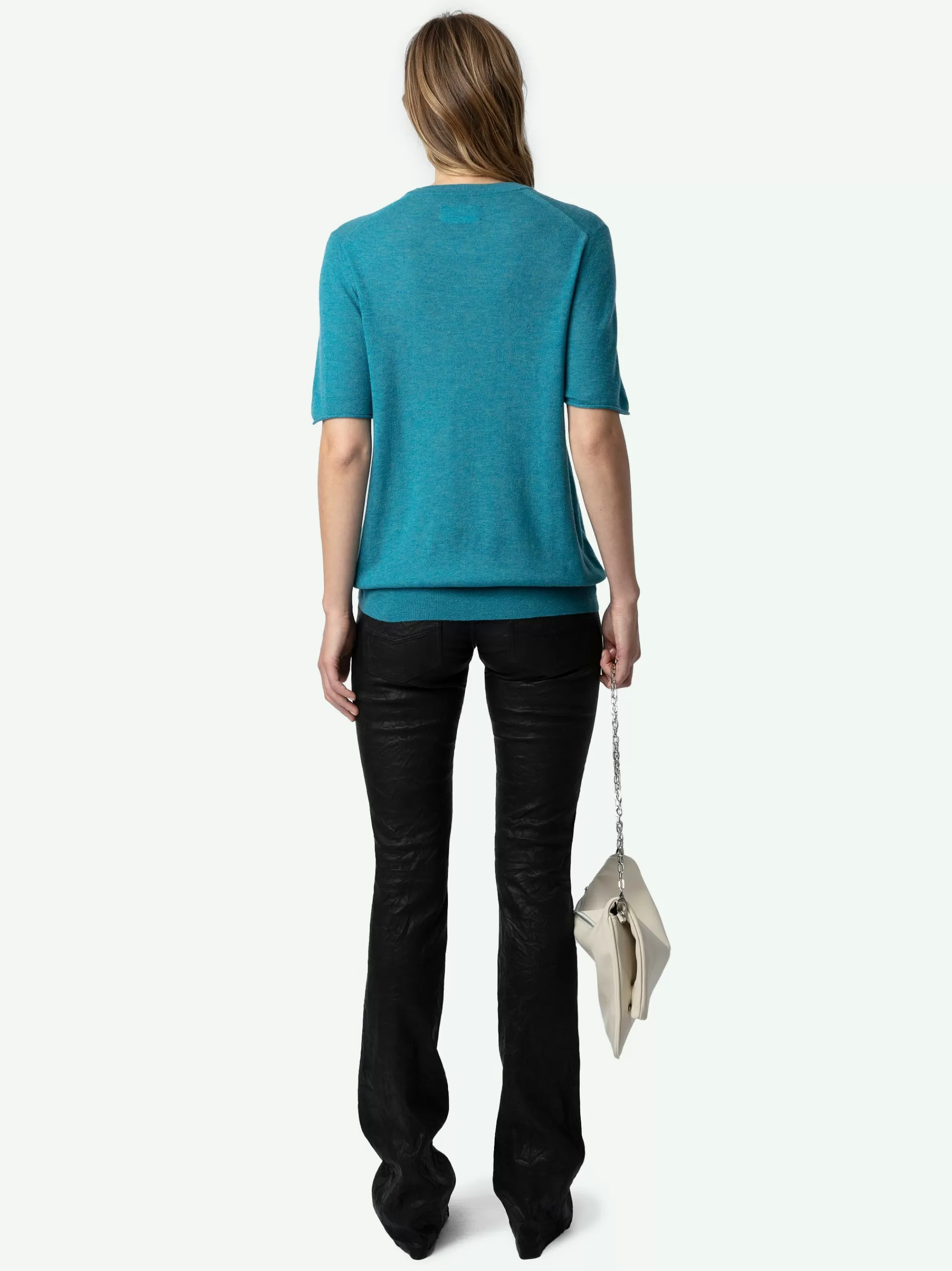 Sweaters & Cardigans | Cashmere | Zadig&Voltaire Ida Diamante Amour Cashmere Sweater Aqua