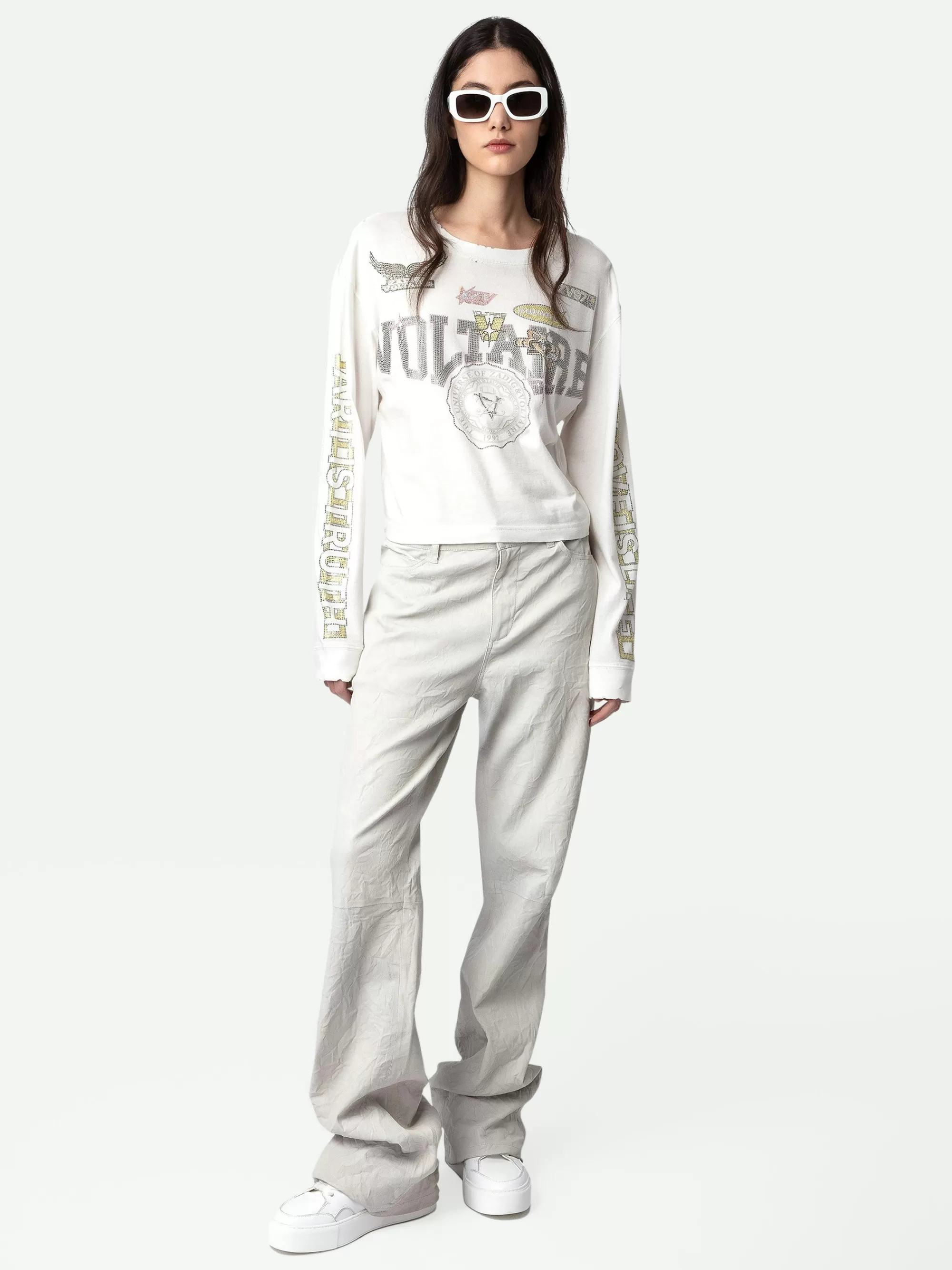 T-Shirts | Embellishment | Zadig&Voltaire Iona Voltaire Diamanté T-shirt Judo