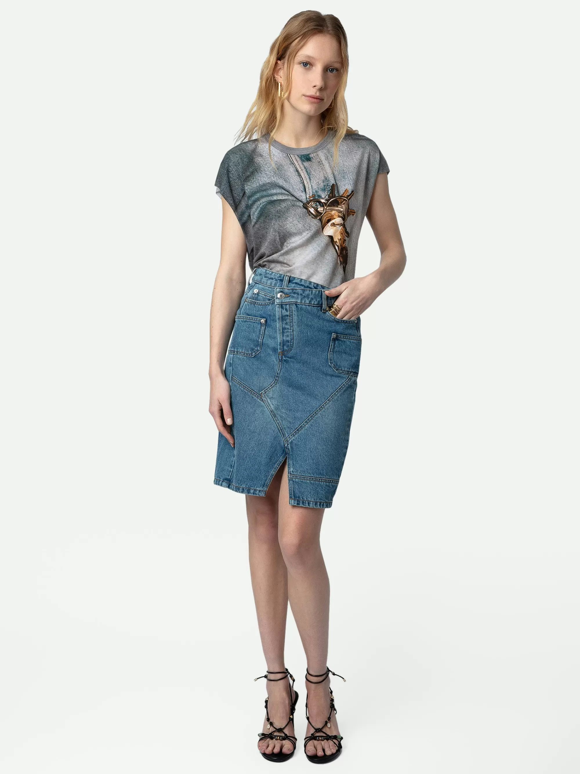 Dresses & Skirts | Denim | Zadig&Voltaire Jinko Denim Skirt Light blue
