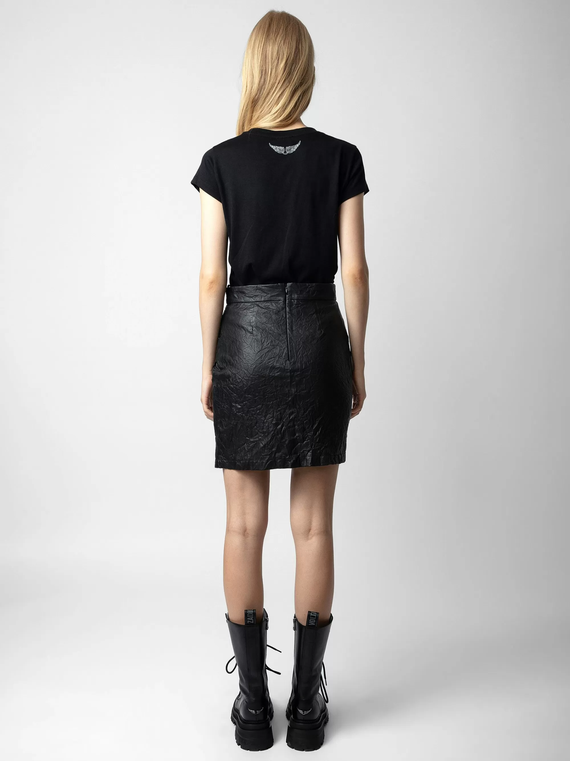 Dresses & Skirts | Leather | Zadig&Voltaire Julipe Crinkled Leather Skirt Black