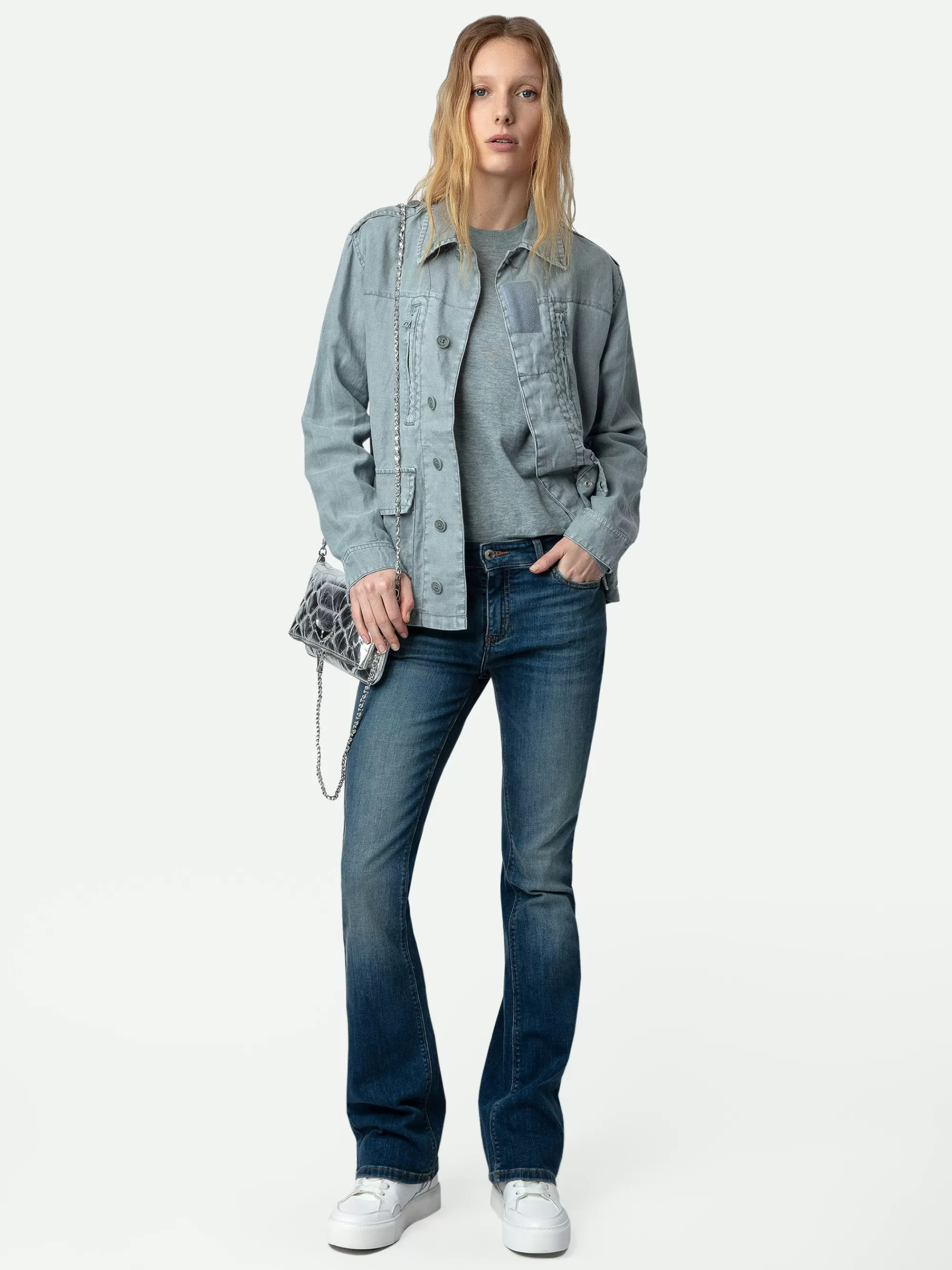 Jackets & Coats | Shop New In | Zadig&Voltaire Kid Linen Jacket Glacier
