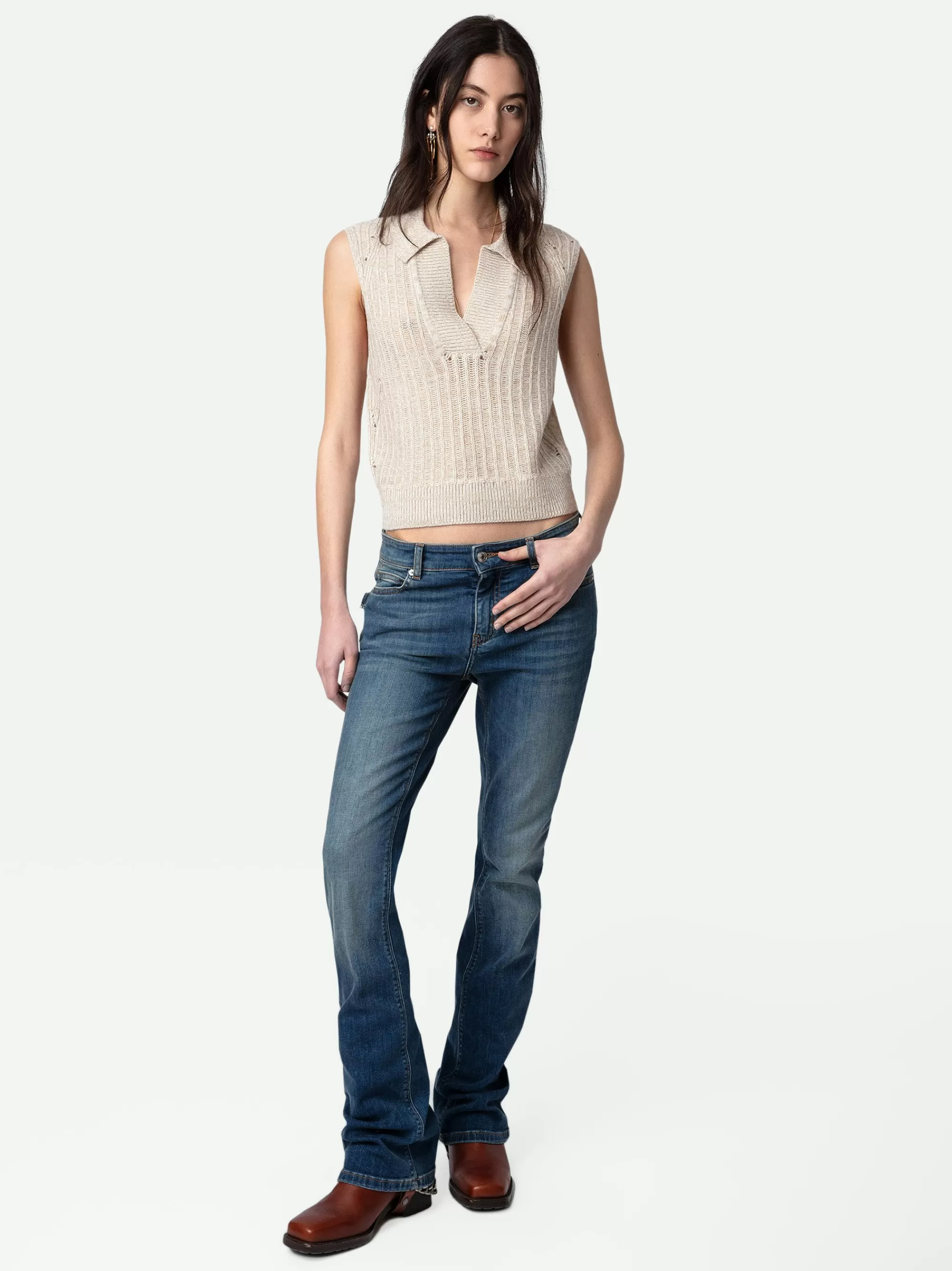 Sweaters & Cardigans | Spring/Summer 2024 | Zadig&Voltaire Lunny Sweater Ecru