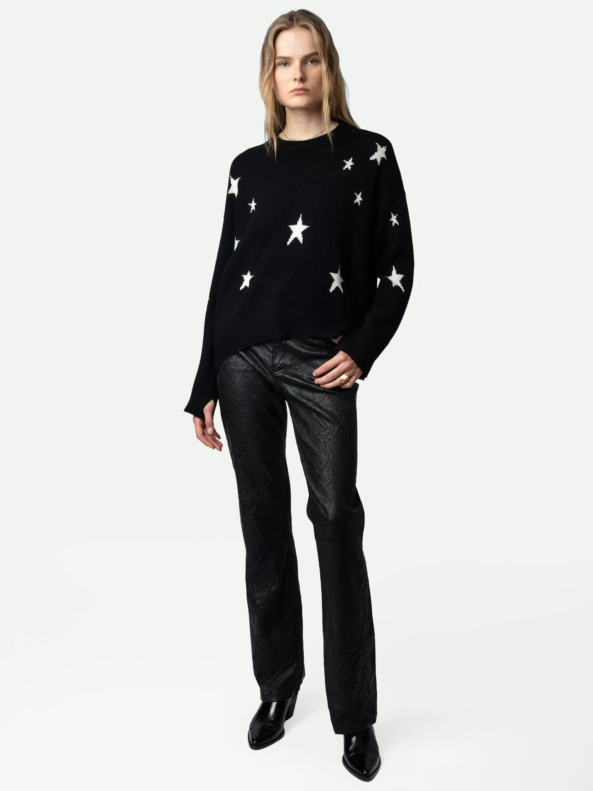 Sweaters & Cardigans | Cashmere | Zadig&Voltaire Markus Stars Cashmere Sweater Black