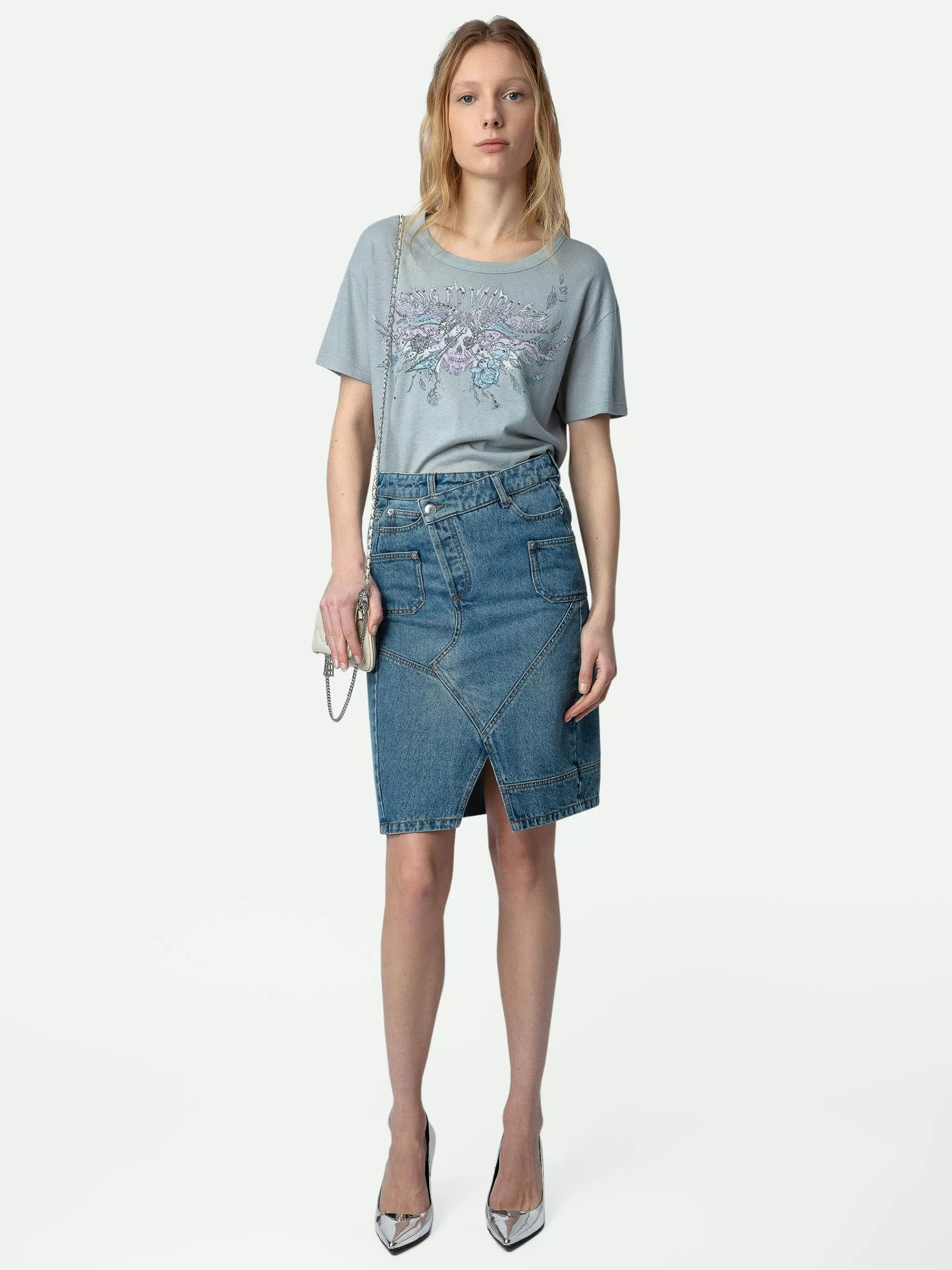 T-Shirts | Shop New In | Zadig&Voltaire Marta Concert Diamanté T-shirt Oyster