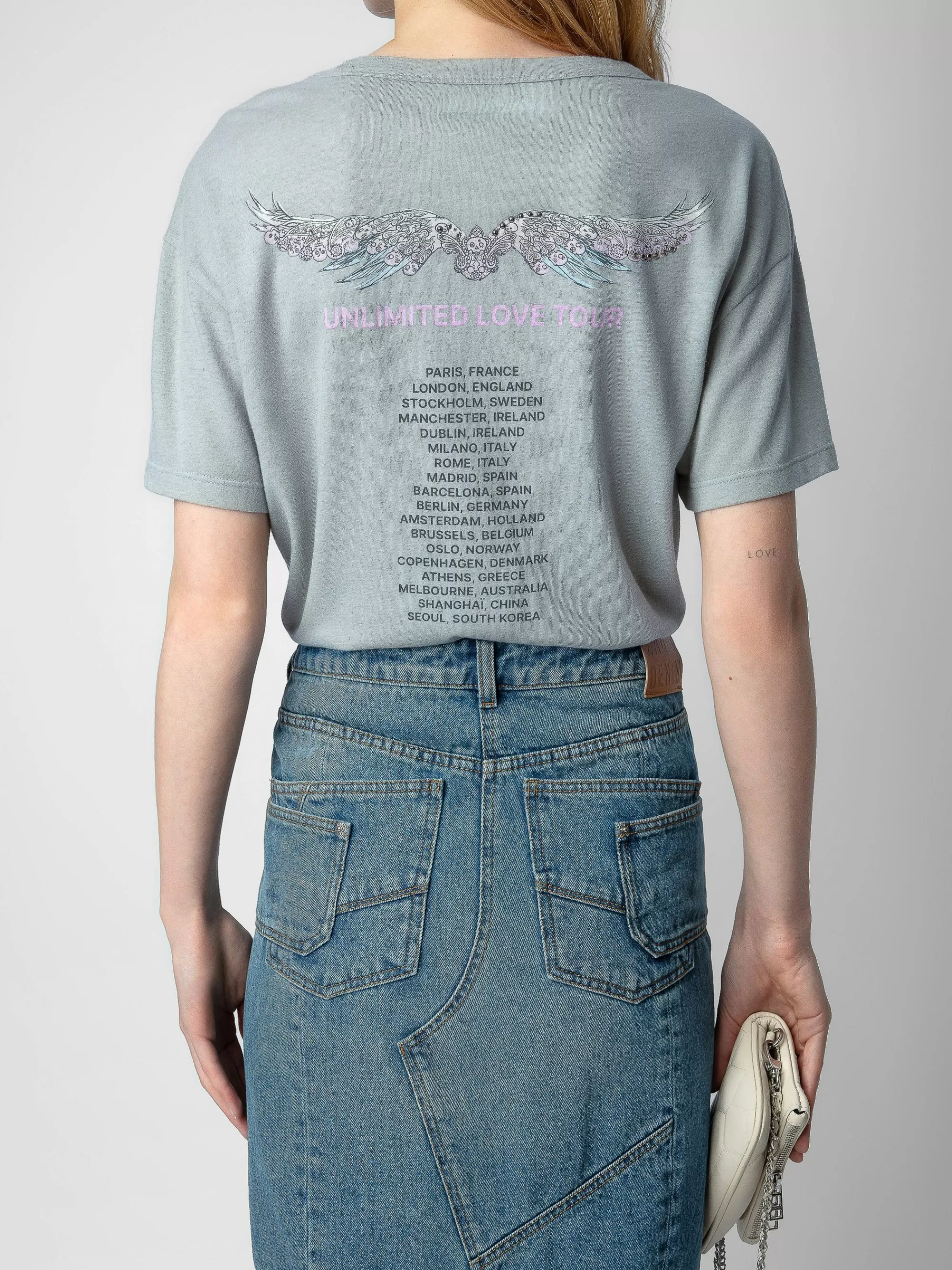 T-Shirts | Shop New In | Zadig&Voltaire Marta Concert Diamanté T-shirt Oyster
