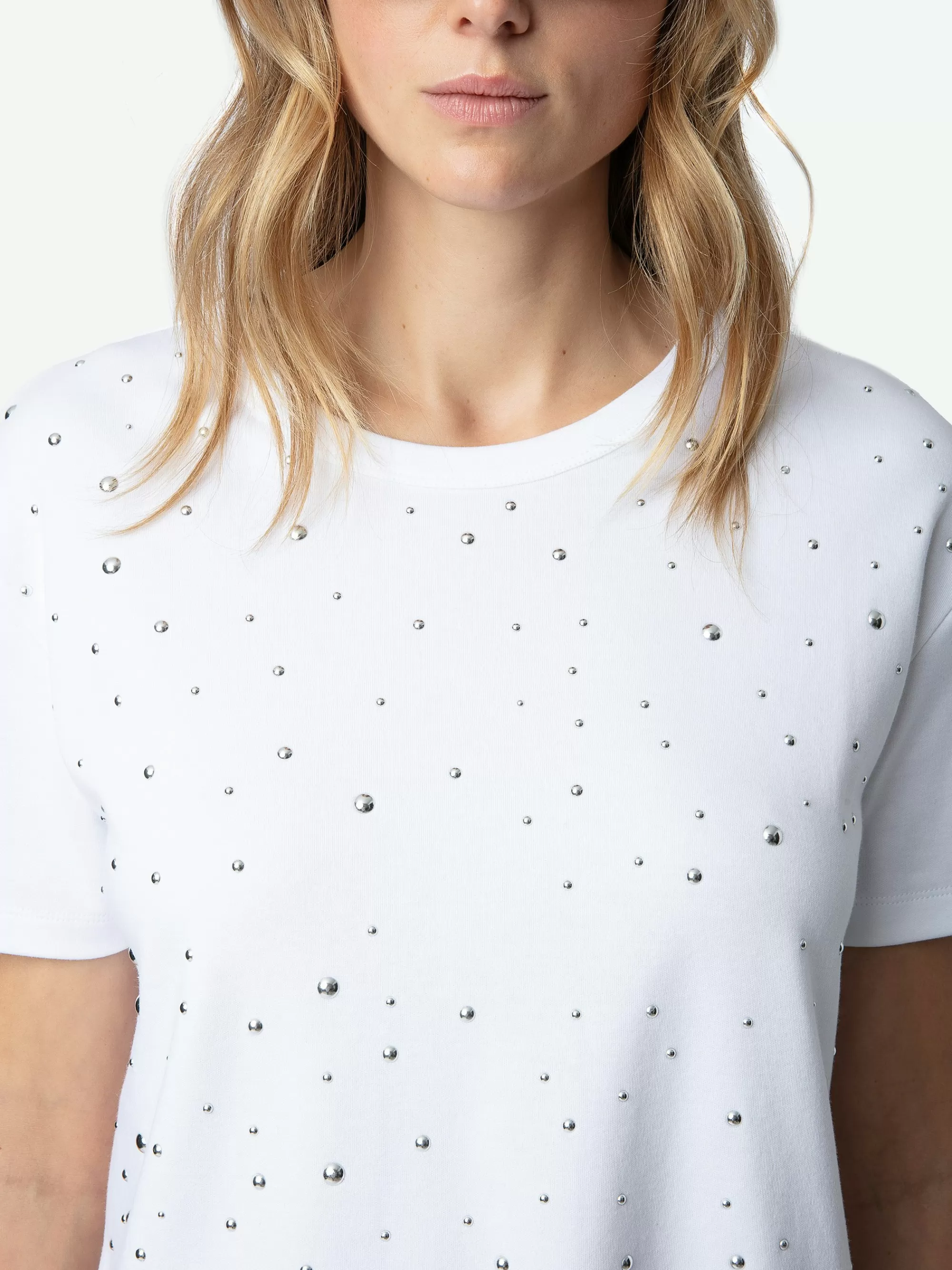 T-Shirts | Embellishment | Zadig&Voltaire Marta Studded T-shirt White