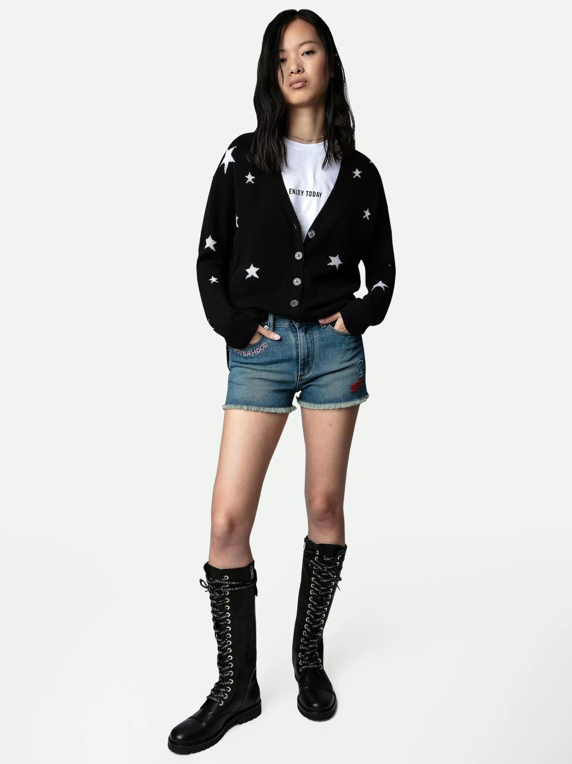 Sweaters & Cardigans | Cashmere | Zadig&Voltaire Mirka Stars Cardigan Cashmere Black