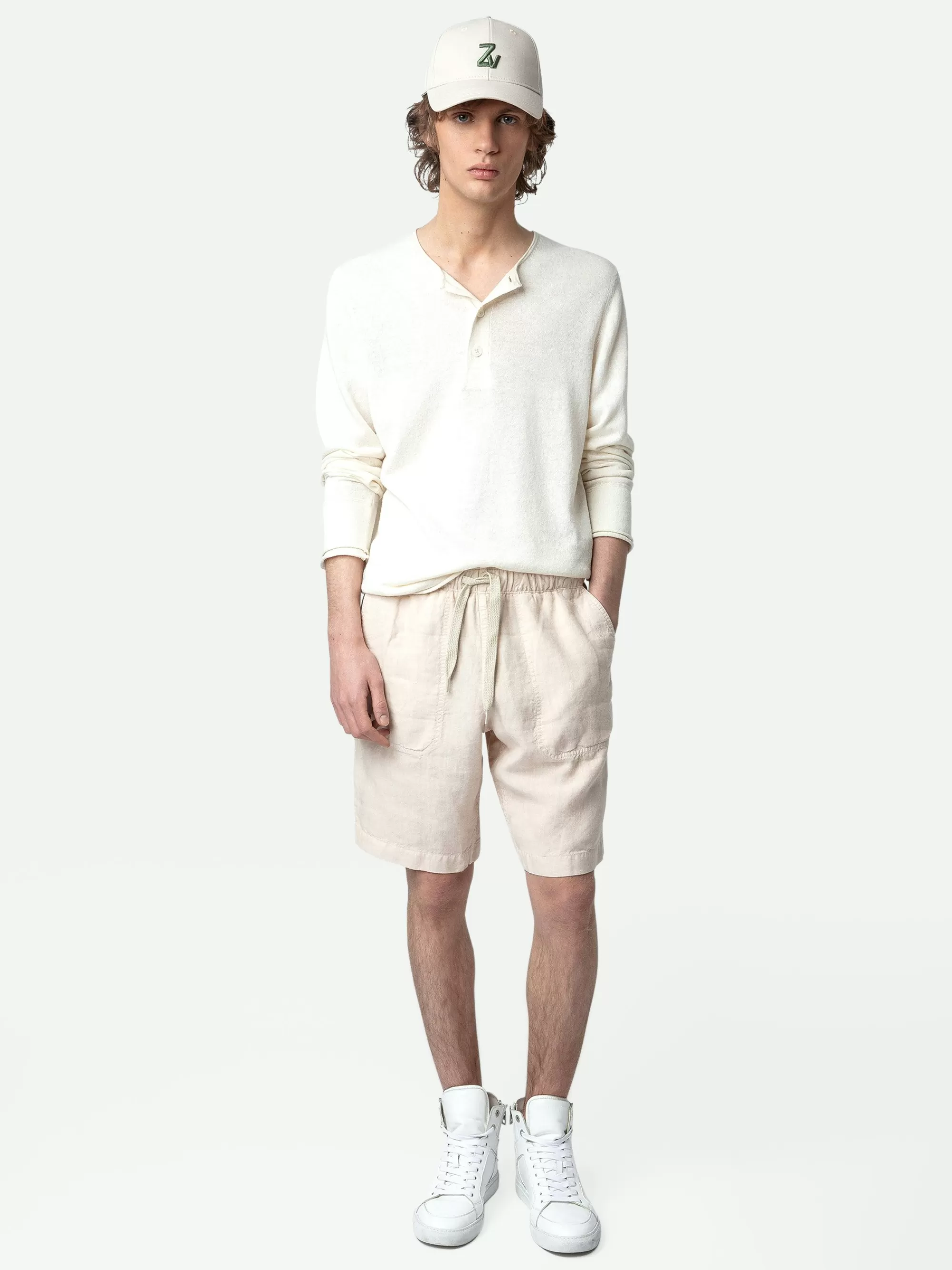Spring/Summer 2024 | Pants & Shorts | Zadig&Voltaire Pixel Linen Bermuda Shorts Naturel