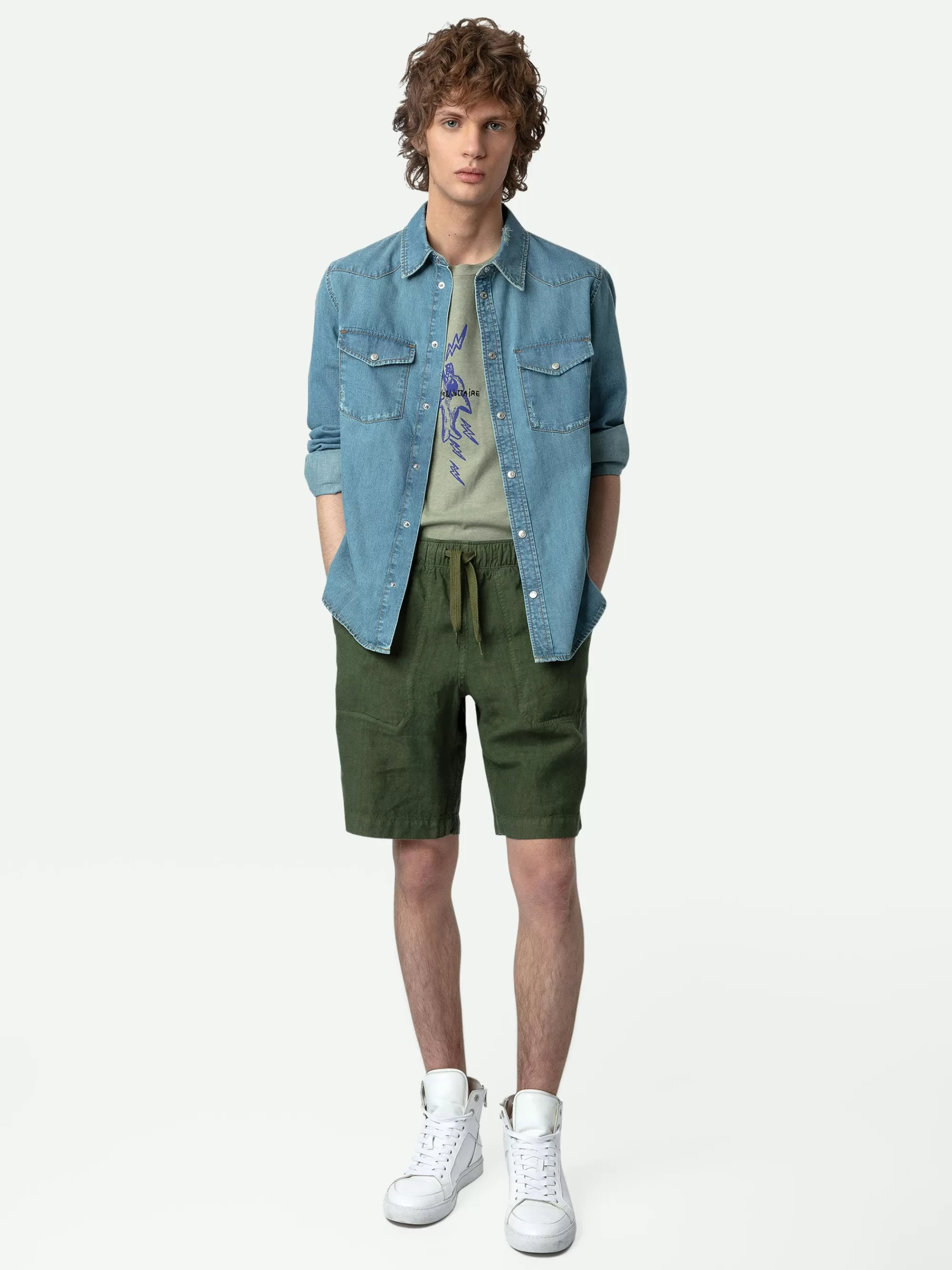 Spring/Summer 2024 | Pants & Shorts | Zadig&Voltaire Pixel Linen Bermuda Shorts Used kaki