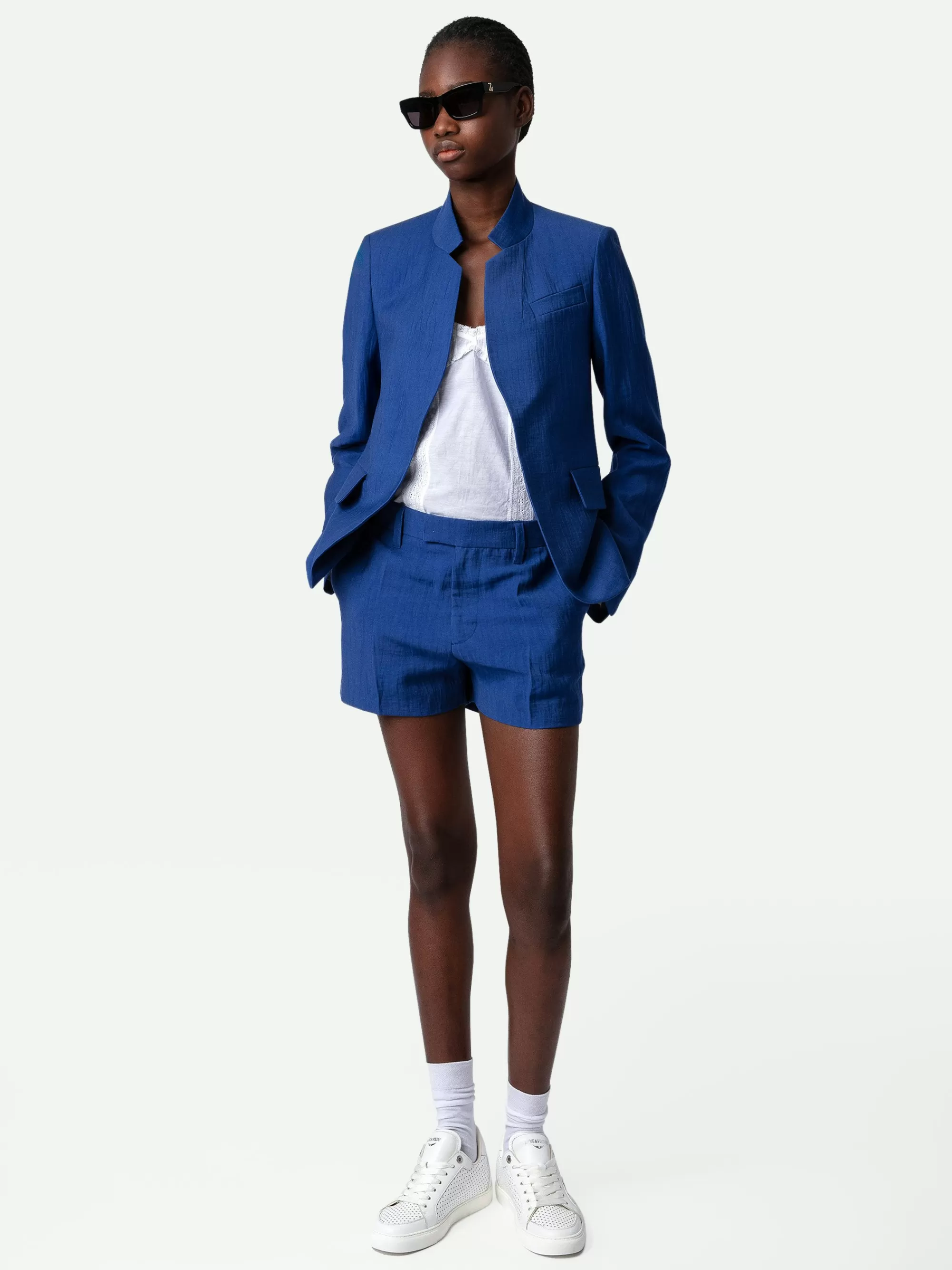 Suiting | Pants & Shorts | Zadig&Voltaire Please Linen Shorts Deep sea
