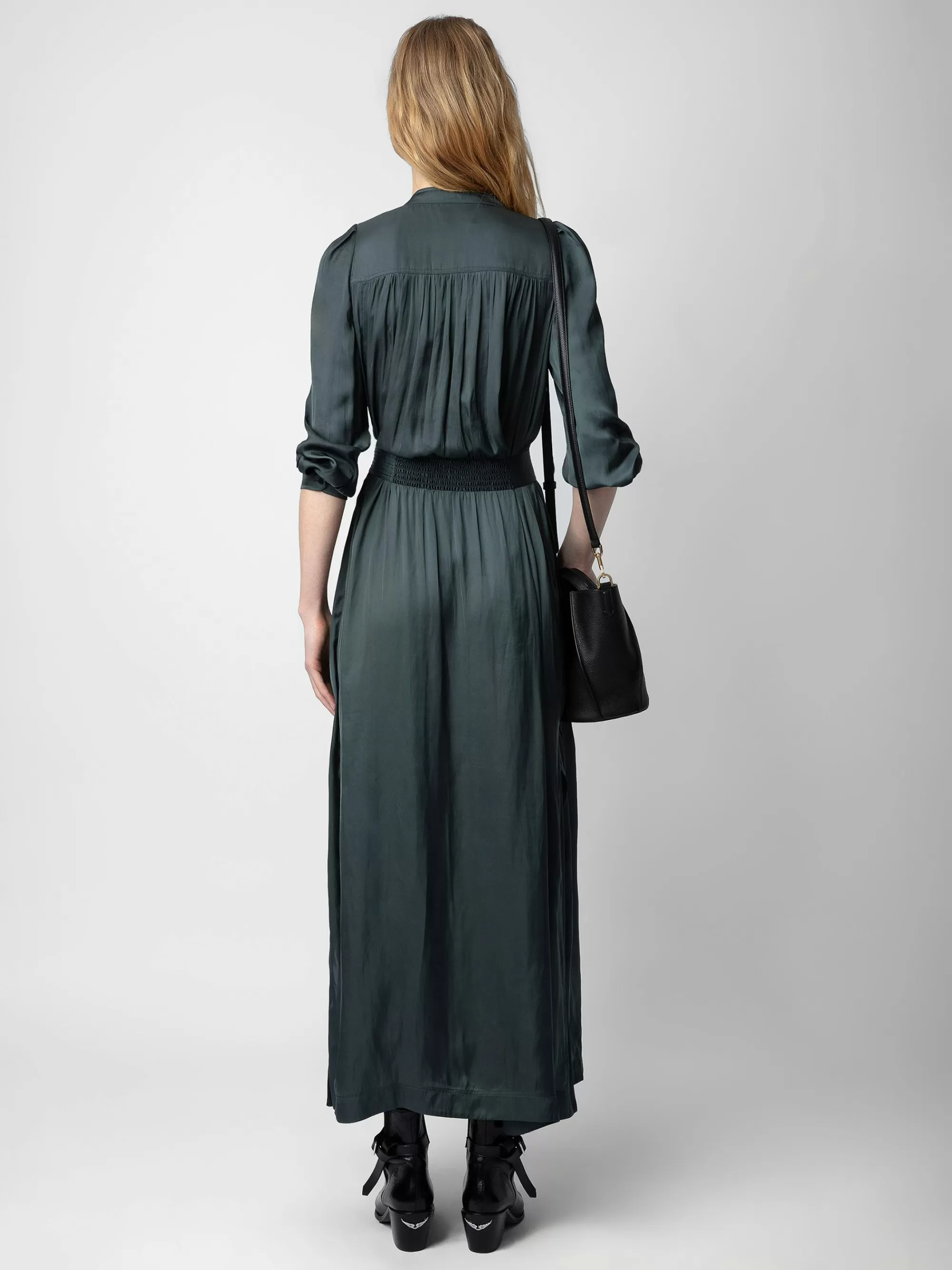 Spring/Summer 2024 | Shop New In | Zadig&Voltaire Ritchil Satin Dress Nori