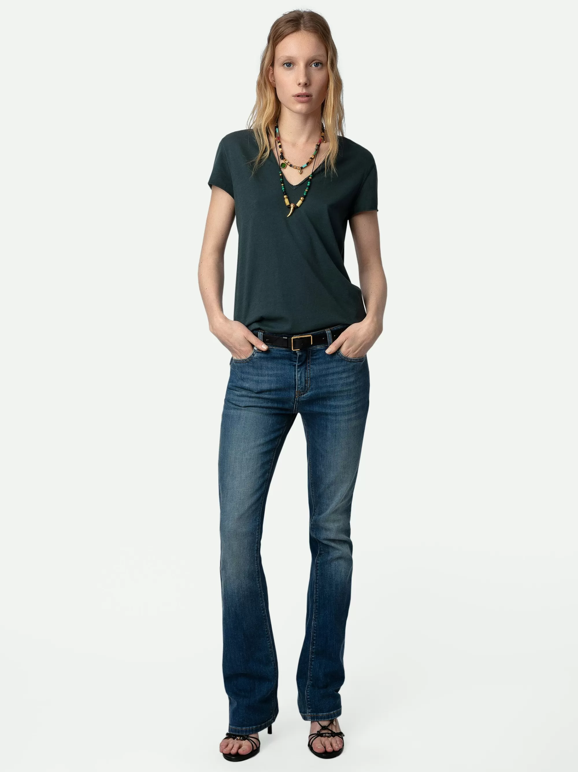 T-Shirts | Spring/Summer 2024 | Zadig&Voltaire Story Fishnet T-shirt Nori