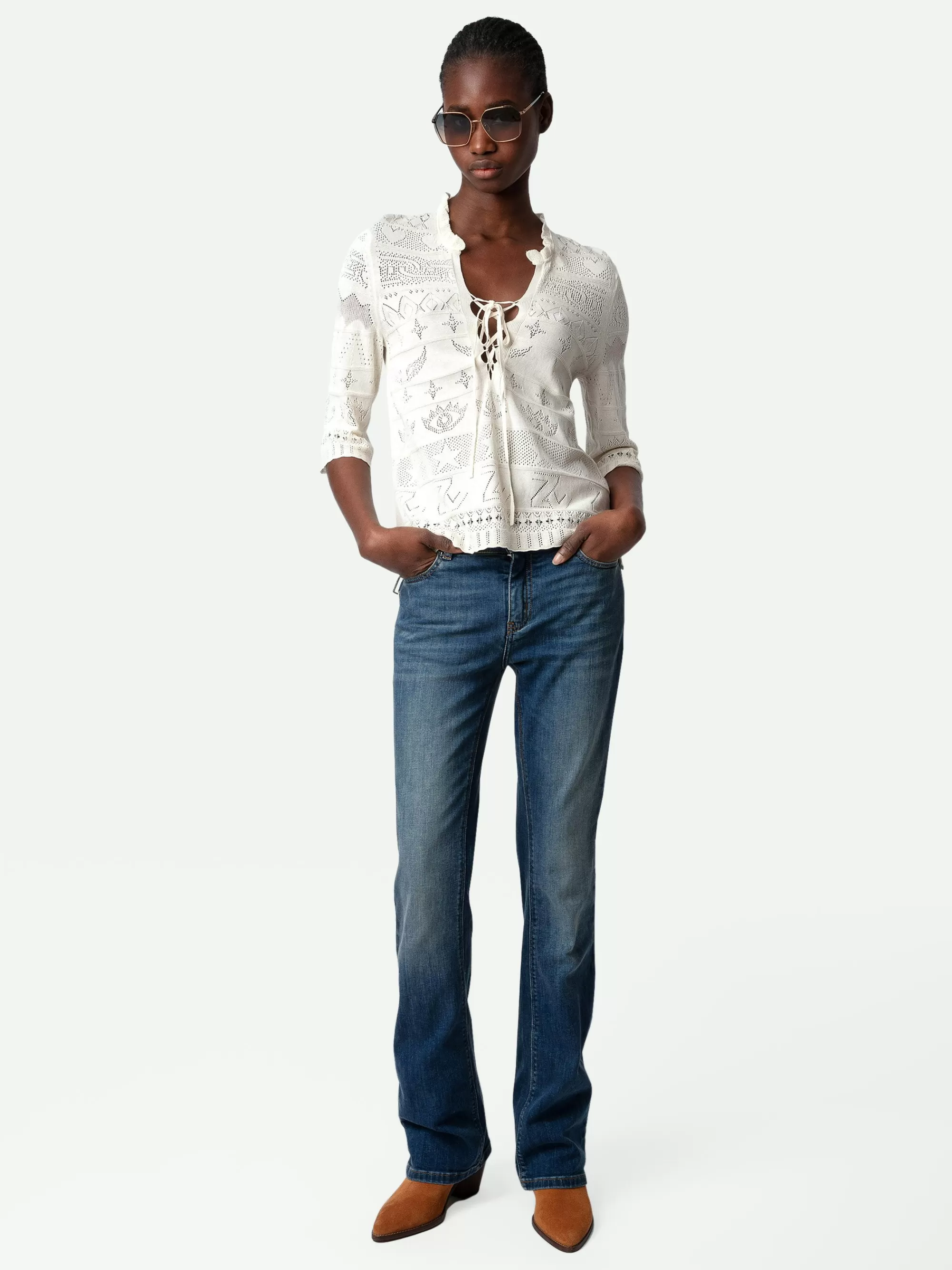 Sweaters & Cardigans | Spring/Summer 2024 | Zadig&Voltaire Taho Sweater Ecru