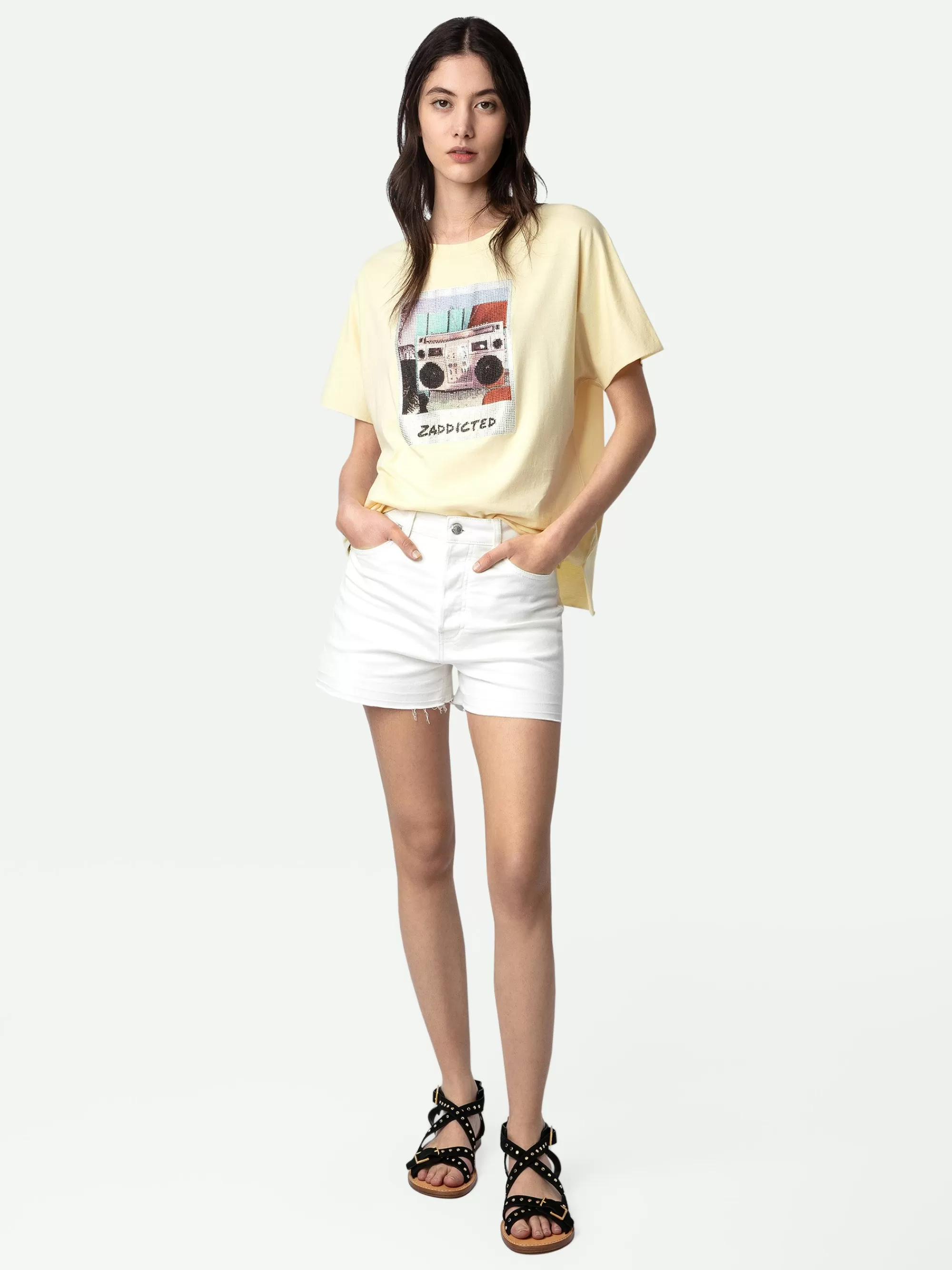 T-Shirts | Embellishment | Zadig&Voltaire Tommer Diamanté Photoprint T-shirt Shea