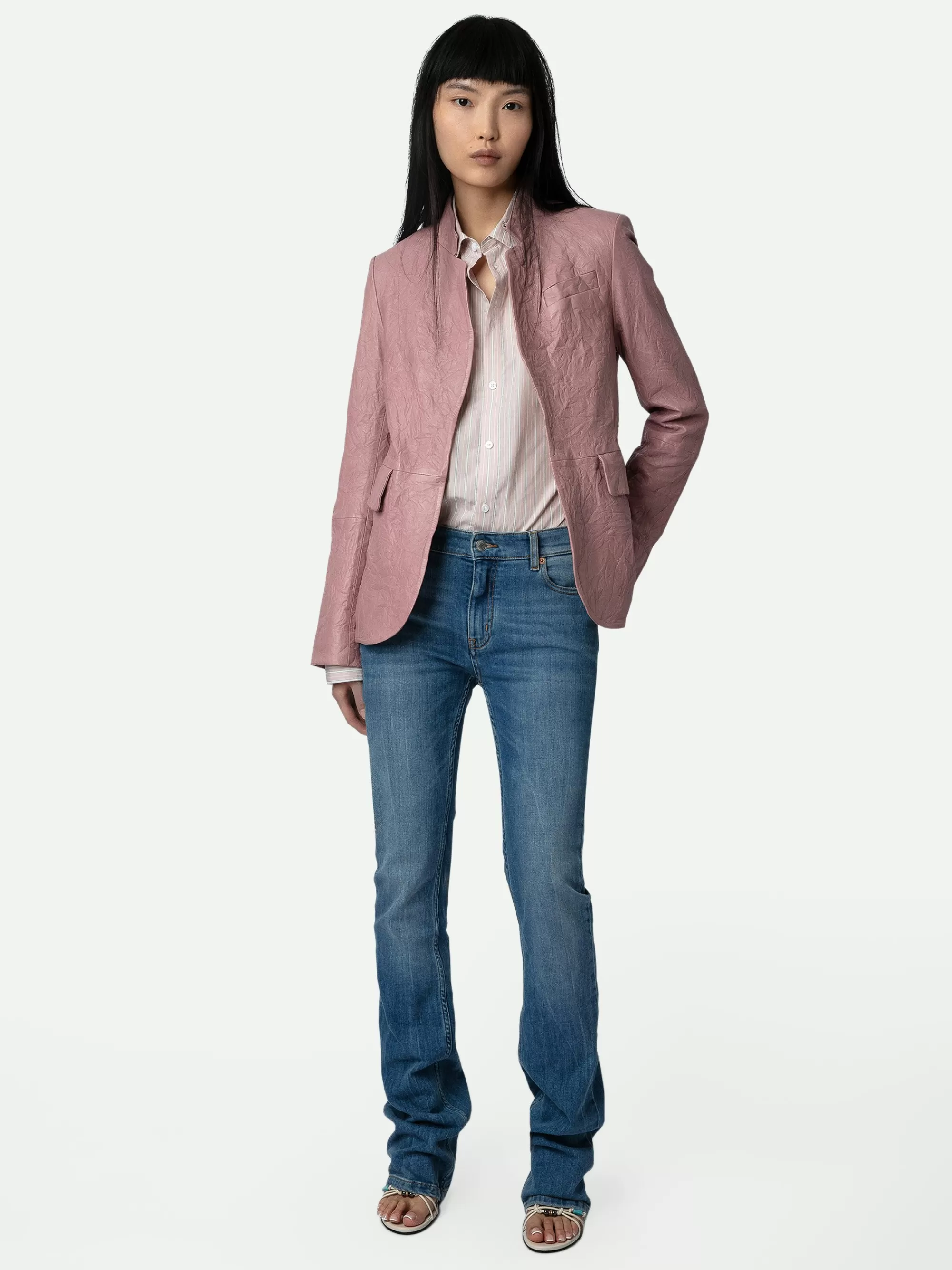 Jackets & Coats | Blazers | Zadig&Voltaire Very Crinkled Leather Blazer Primrose