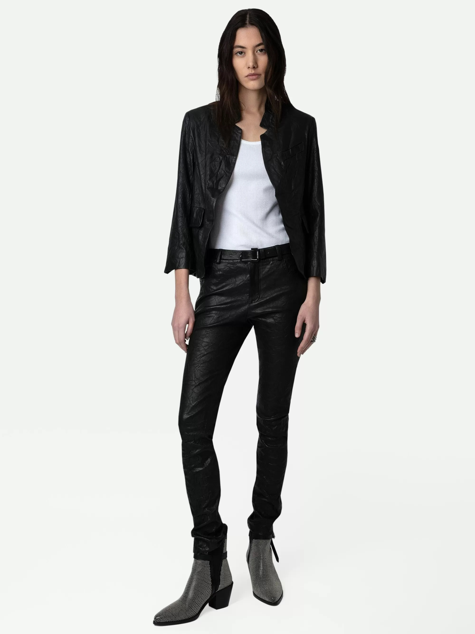 Jackets & Coats | Blazers | Zadig&Voltaire Verys Crinkled Leather Blazer Black