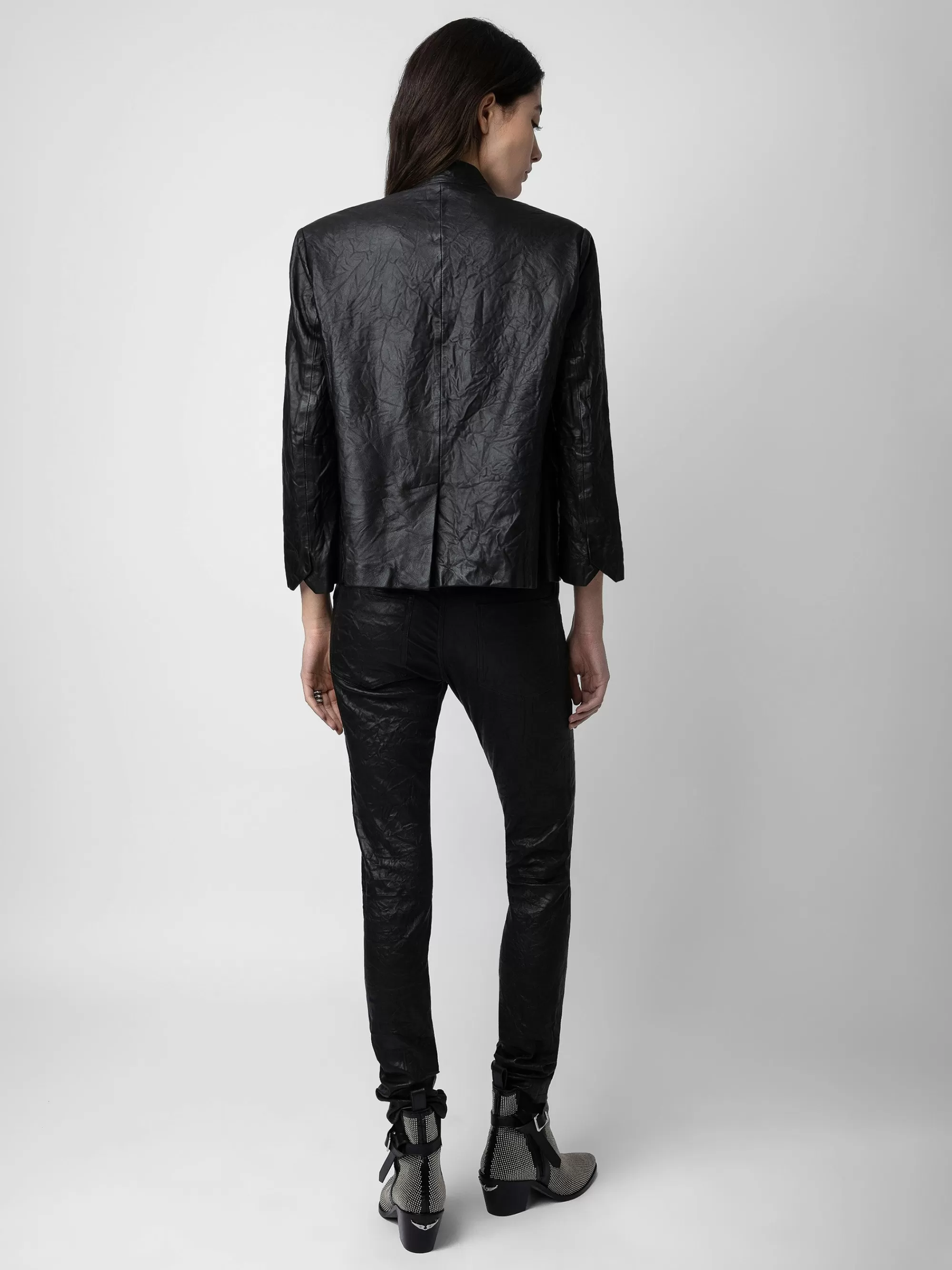 Jackets & Coats | Blazers | Zadig&Voltaire Verys Crinkled Leather Blazer Black