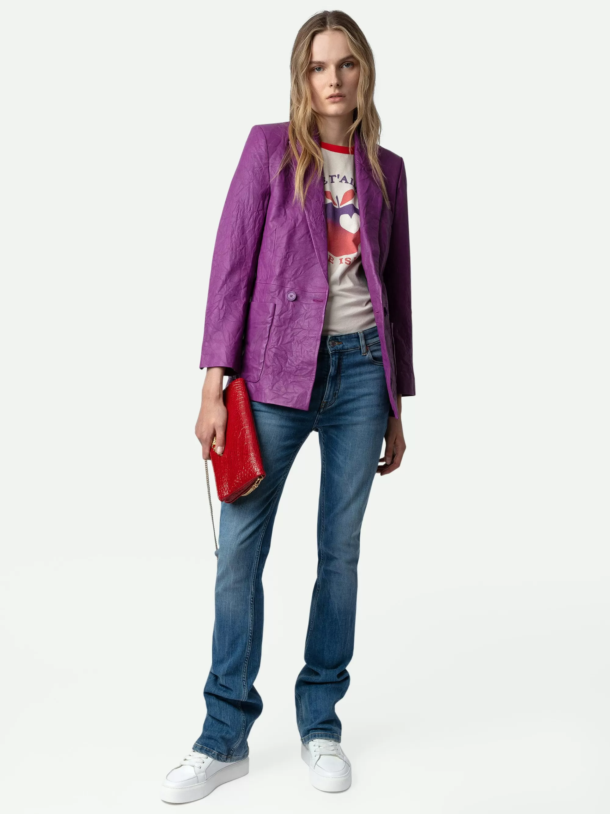 Jackets & Coats | Blazers | Zadig&Voltaire Visko Crinkled Leather Blazer Goa