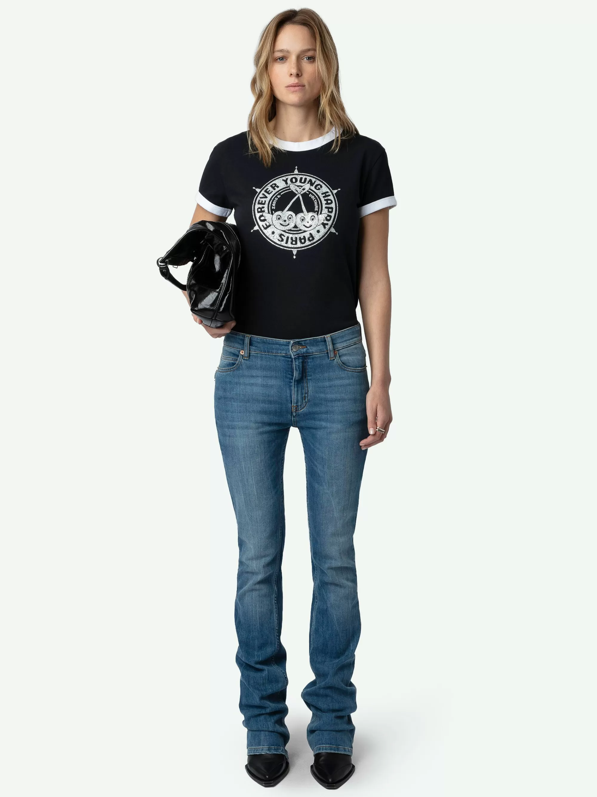 T-Shirts | Embellishment | Zadig&Voltaire Walk Diamante Insignia T-shirt Black