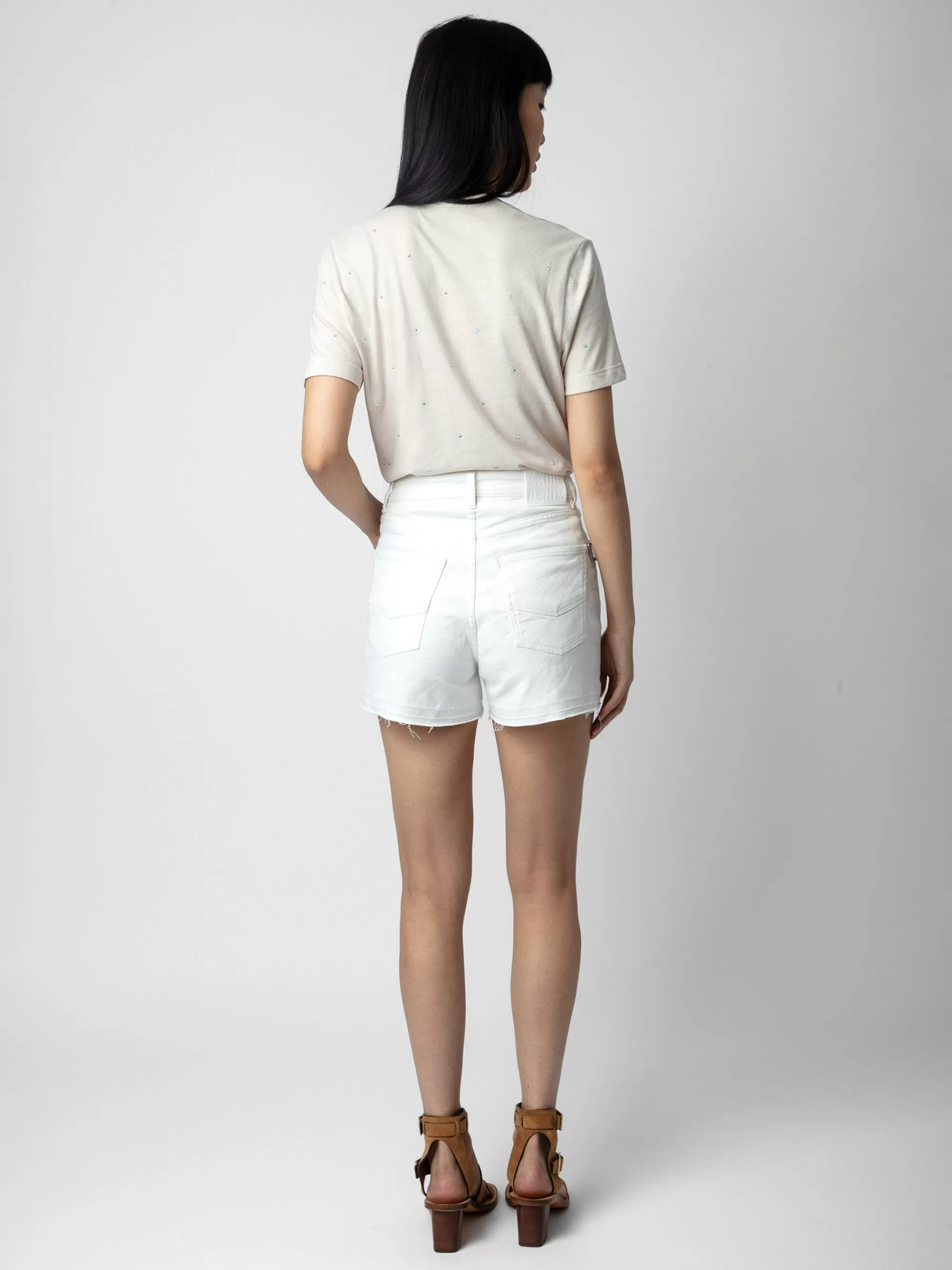 T-Shirts | Embellishment | Zadig&Voltaire Wassa Diamanté T-shirt Petale