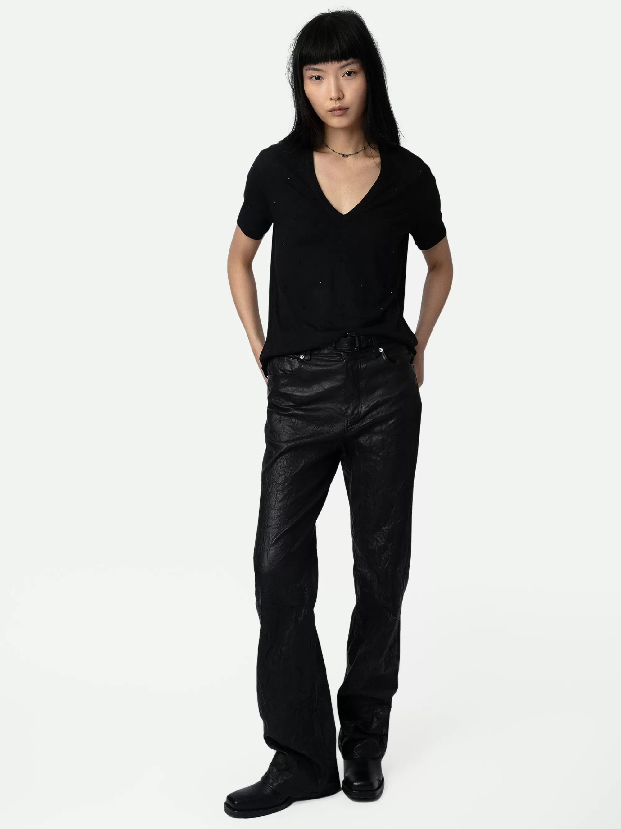 T-Shirts | Embellishment | Zadig&Voltaire Wassa Diamanté T-shirt Black