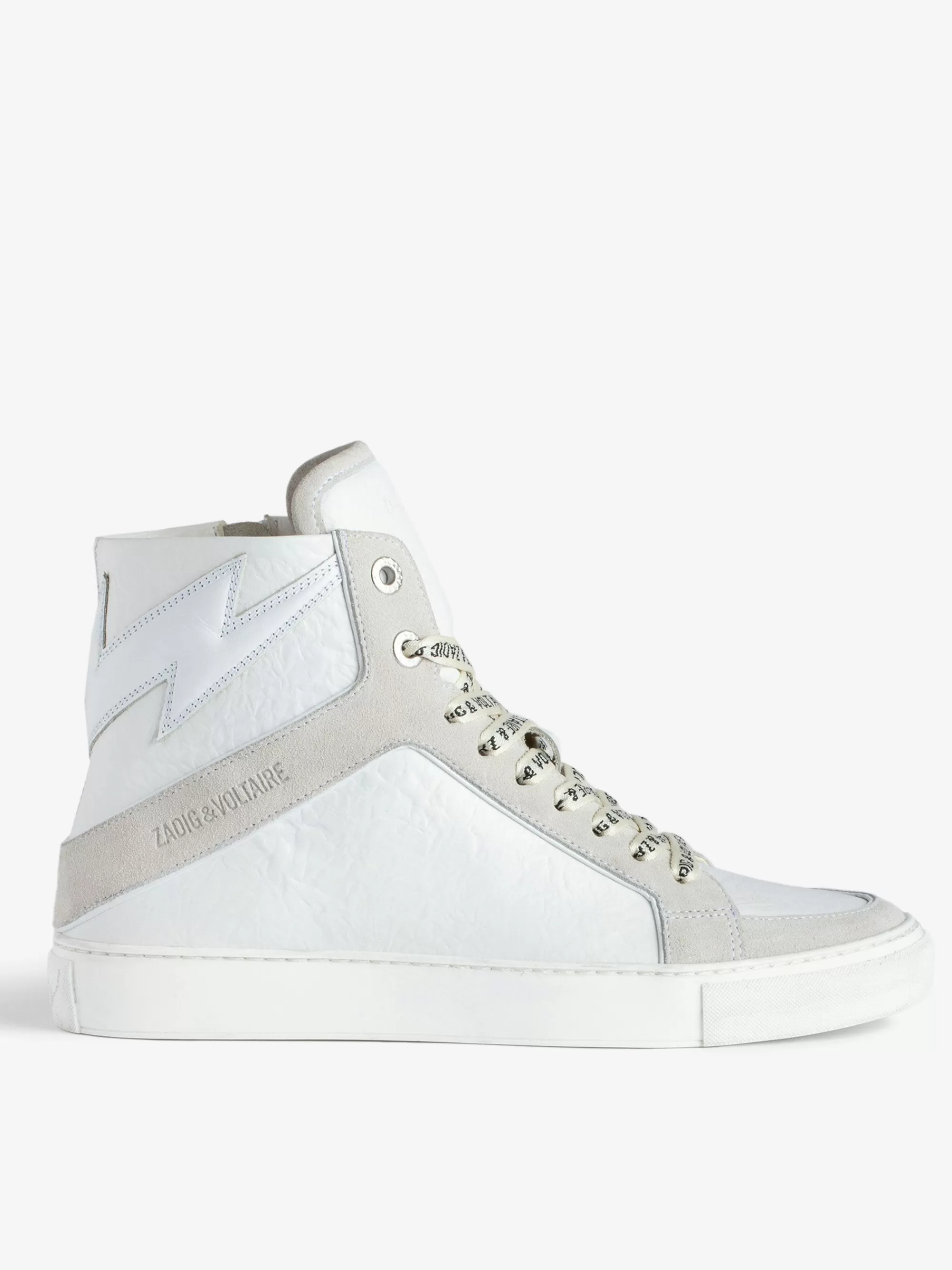 Sneakers | Sneakers | Zadig&Voltaire ZV1747 High Flash High-Top Crinkled Sneakers White