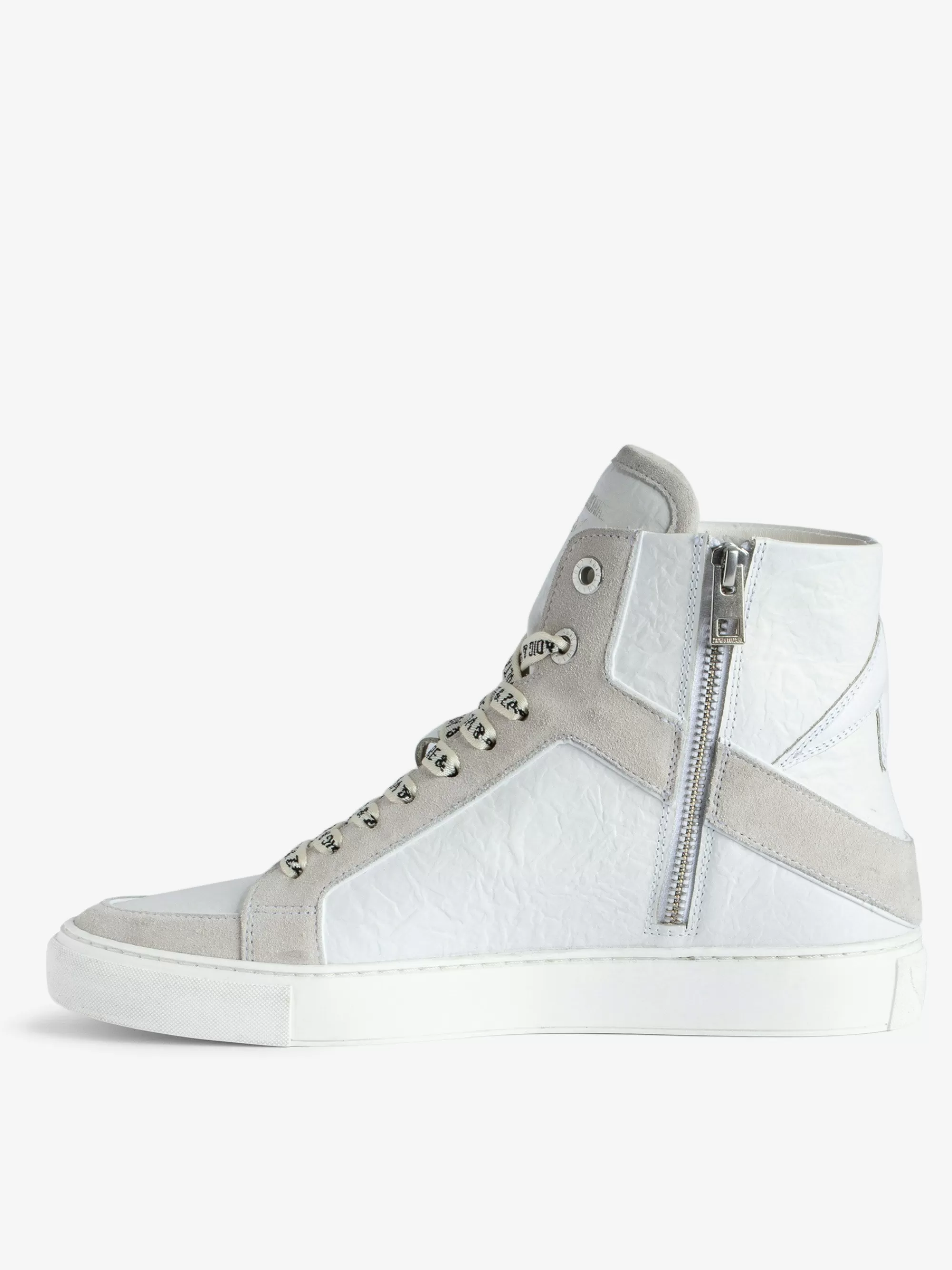 Sneakers | Sneakers | Zadig&Voltaire ZV1747 High Flash High-Top Crinkled Sneakers White